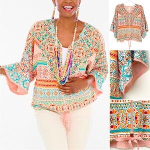 Chico brand Bohemian Multicolor Women's Top new